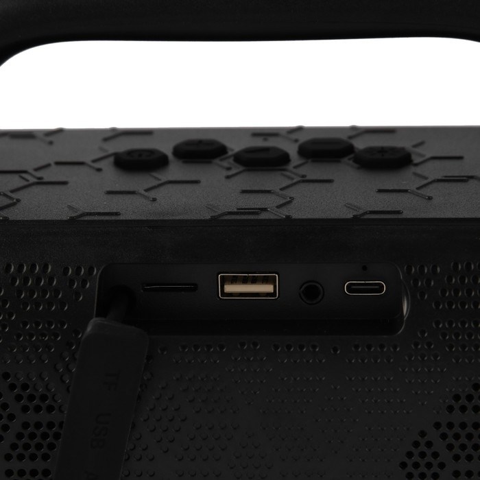 Портативная колонка Perfeo HEXAGON, FM, MP3, microSD, USB, AUX, 50 Вт, 3600 мАч, черная - фото 51395959 Портативная колонка Perfeo HEXAGON, FM, MP3, microSD, USB, AUX, 50 Вт, 3600 мАч, черная - фото 51395959