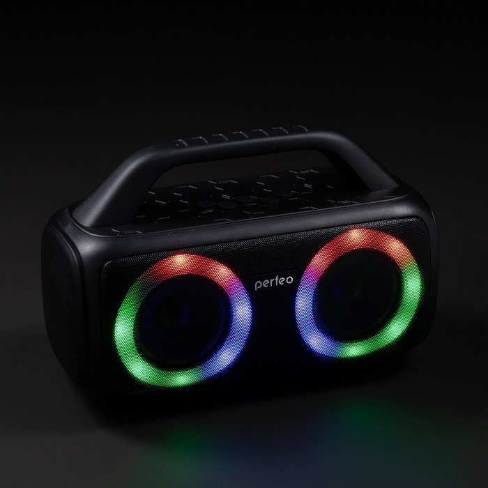 Портативная колонка Perfeo HEXAGON, FM, MP3, microSD, USB, AUX, 50 Вт, 3600 мАч, черная - фото 51395962 Портативная колонка Perfeo HEXAGON, FM, MP3, microSD, USB, AUX, 50 Вт, 3600 мАч, черная - фото 51395962