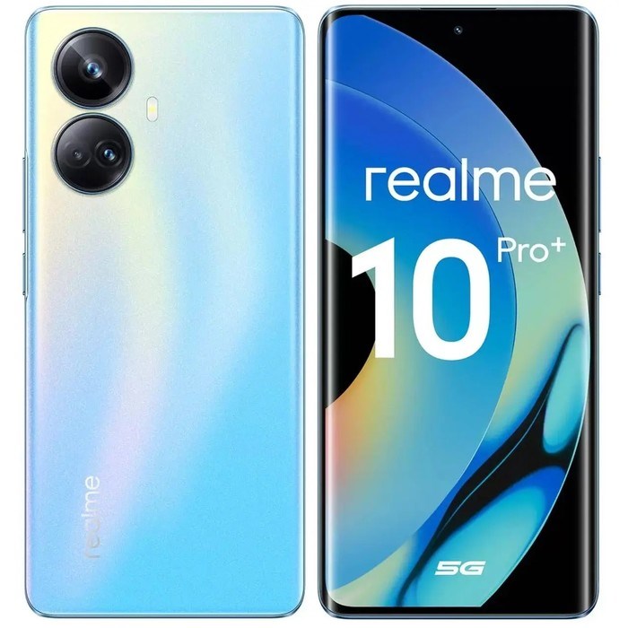 Смартфон Realme 10 Pro+ 5G, 6.7", 8Гб, 128Гб, 108Мп, 16Мп, 2sim, 5000мАч, голубой - фото 51396082 Смартфон Realme 10 Pro+ 5G, 6.7", 8Гб, 128Гб, 108Мп, 16Мп, 2sim, 5000мАч, голубой - фото 51396082