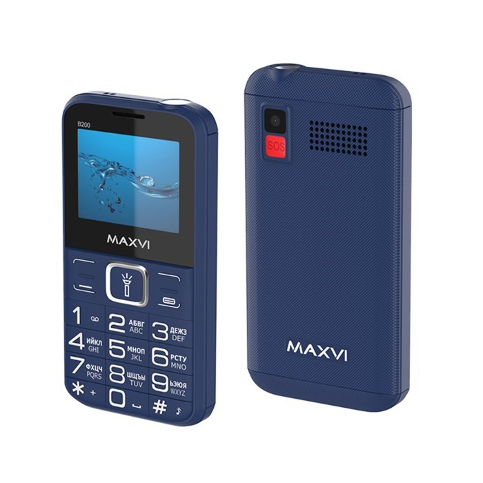 Сотовый телефон Maxvi B200, 2", 0.3 Мп, 2 sim, microSD, FM, фонарик, 1400 мАч, синий - фото 51396783 Сотовый телефон Maxvi B200, 2", 0.3 Мп, 2 sim, microSD, FM, фонарик, 1400 мАч, синий - фото 51396783