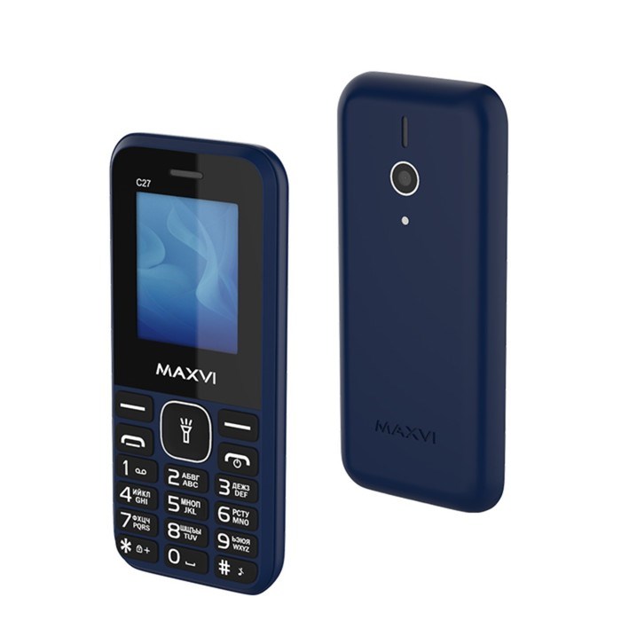 Сотовый телефон Maxvi C27, 1.77", 0.3 Мп, microSD, 2 sim, FM, фонарик, 600 мАч, синий - фото 51396827 Сотовый телефон Maxvi C27, 1.77", 0.3 Мп, microSD, 2 sim, FM, фонарик, 600 мАч, синий - фото 51396827