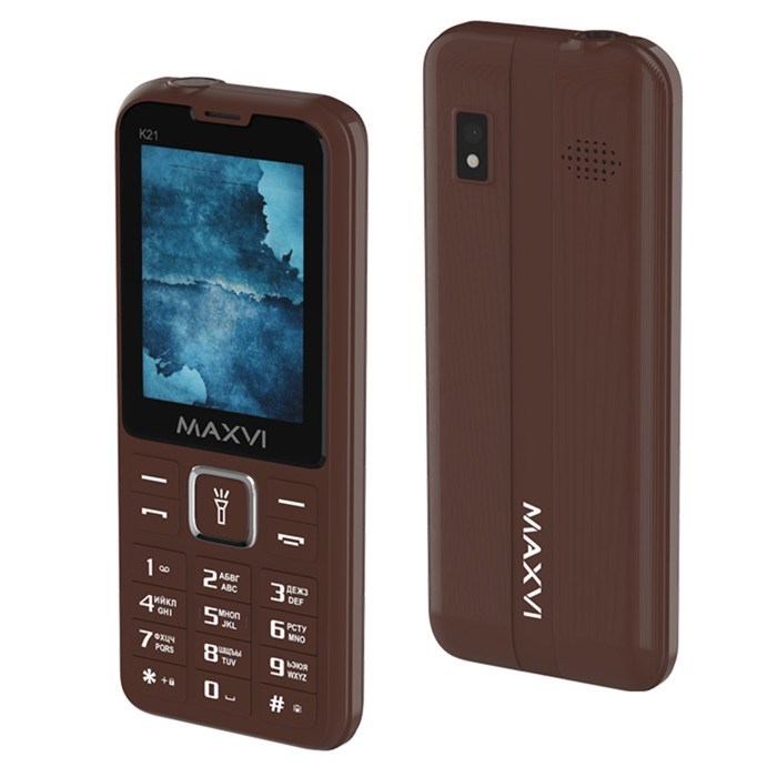 Сотовый телефон Maxvi K21, 2.4", 1.3 Мп, microSD, 2 sim, FM, фонарик, 1400 мАч, коричневый - фото 51396899 Сотовый телефон Maxvi K21, 2.4", 1.3 Мп, microSD, 2 sim, FM, фонарик, 1400 мАч, коричневый - фото 51396899