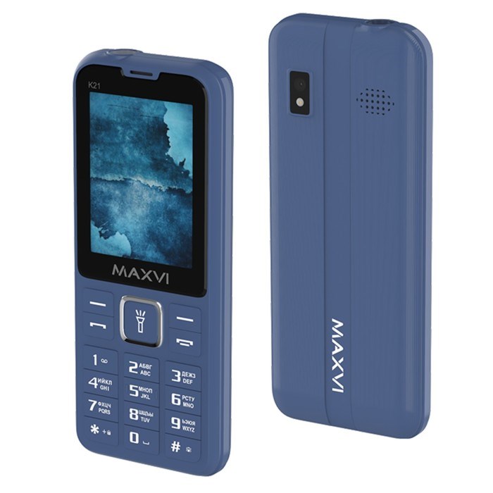 Сотовый телефон Maxvi K21, 2.4", 1.3 Мп, microSD, 2 sim, FM, фонарик, 1400 мАч, синий - фото 51396903 Сотовый телефон Maxvi K21, 2.4", 1.3 Мп, microSD, 2 sim, FM, фонарик, 1400 мАч, синий - фото 51396903