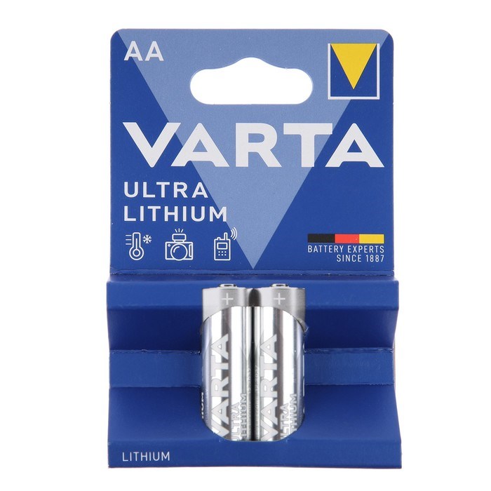 Батарейка литиевая Varta ULTRA, AA, FR14505-2BL, 1.5 В, блистер, 2 шт. - фото 51396931 Батарейка литиевая Varta ULTRA, AA, FR14505-2BL, 1.5 В, блистер, 2 шт. - фото 51396931