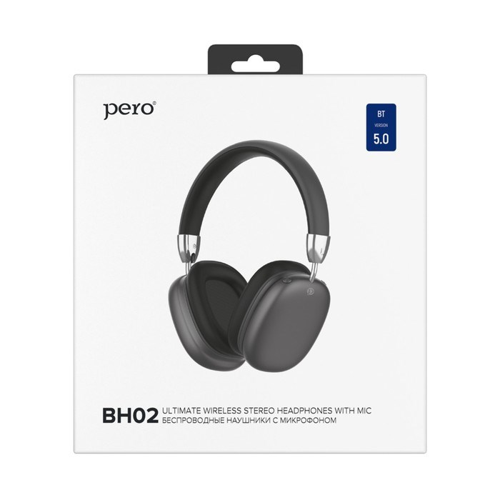 Наушники PERO BH02 ULTIMATE, беспроводные, BT 5.0, микрофон, 300 мАч, до 12 часов, черные - фото 51397329 Наушники PERO BH02 ULTIMATE, беспроводные, BT 5.0, микрофон, 300 мАч, до 12 часов, черные - фото 51397329