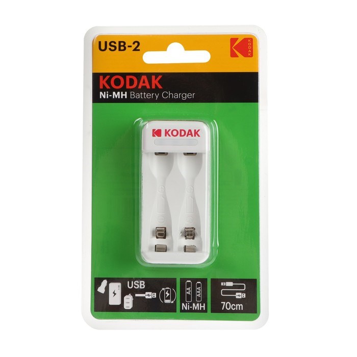 Зарядное устройство Kodak C8001B, для аккумуляторов 2хAA/AAA, USB, белое - фото 51397410 Зарядное устройство Kodak C8001B, для аккумуляторов 2хAA/AAA, USB, белое - фото 51397410