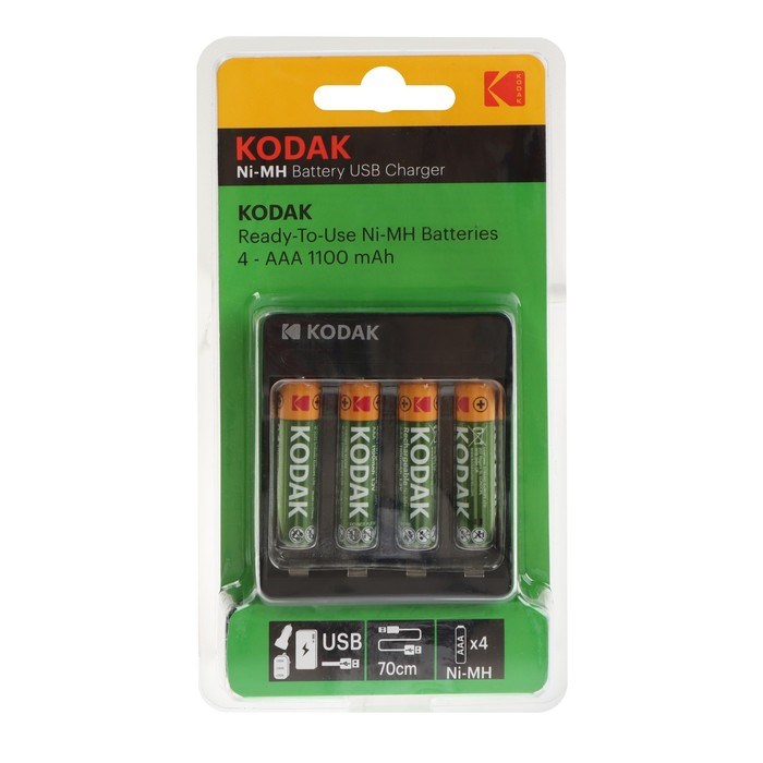 Зарядное устройство Kodak USB Overnight charger для AAA + 4 аккумулятора AAA 1100 мАч - фото 51397414 Зарядное устройство Kodak USB Overnight charger для AAA + 4 аккумулятора AAA 1100 мАч - фото 51397414
