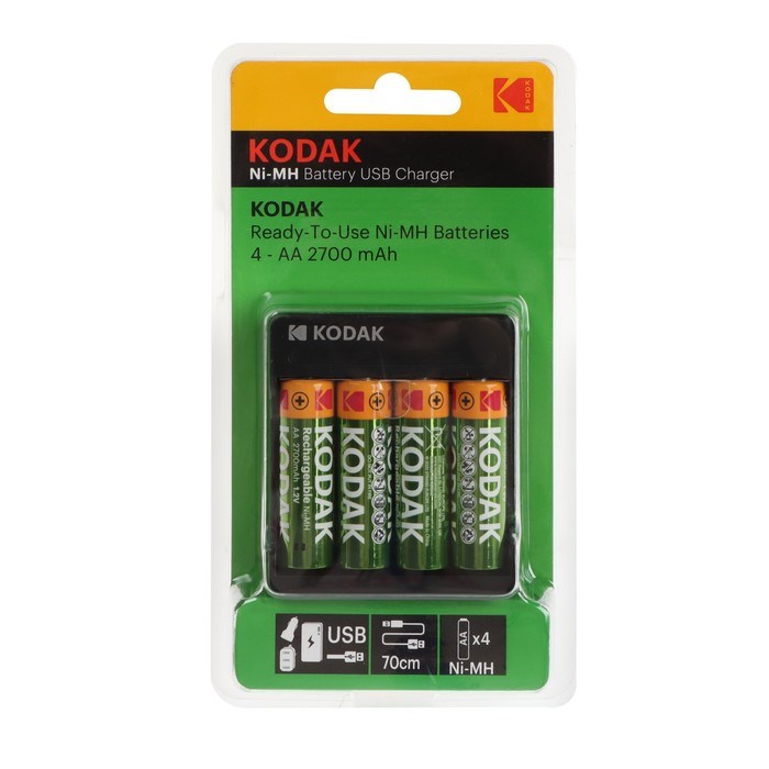 Зарядное устройство Kodak USB Overnight charger для AA + 4 аккумулятора AA 2700 мАч - фото 51397416 Зарядное устройство Kodak USB Overnight charger для AA + 4 аккумулятора AA 2700 мАч - фото 51397416