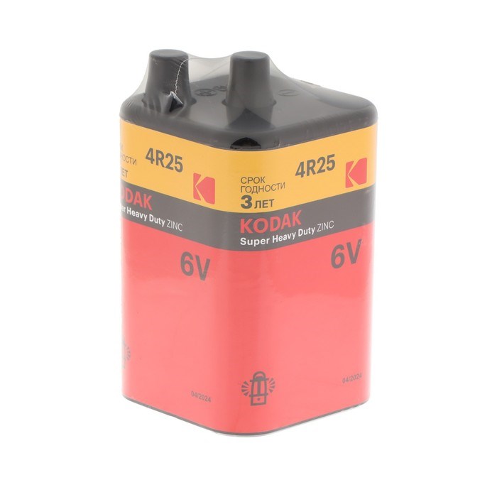 Батарейка солевая Kodak 4R25-1S Super Heavy Duty Zinc, 6В, спайка, 1 шт. - фото 51397428 Батарейка солевая Kodak 4R25-1S Super Heavy Duty Zinc, 6В, спайка, 1 шт. - фото 51397428