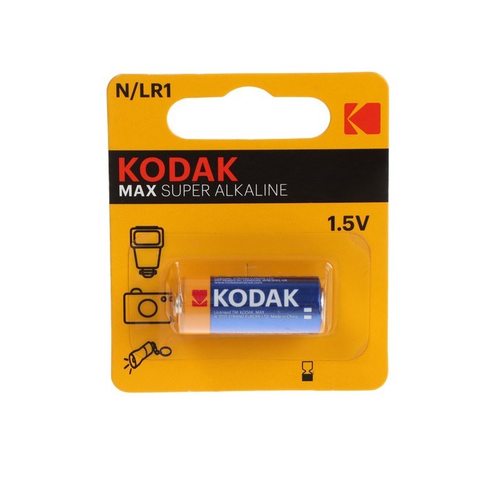 Батарейка алкалиновая Kodak Max Super, LR1-1BL (KN-1), 1.5 В, блистер, 1 шт. - фото 51397442 Батарейка алкалиновая Kodak Max Super, LR1-1BL (KN-1), 1.5 В, блистер, 1 шт. - фото 51397442