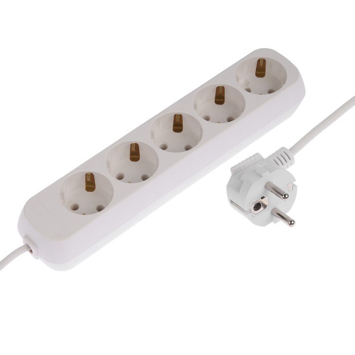 Удлинитель Luazon Lighting ECO,5 розеток,2 м,10 А,2200 Вт,ПВС 3х0.75мм2, с з/к белый - фото 51397632 Удлинитель Luazon Lighting ECO,5 розеток,2 м,10 А,2200 Вт,ПВС 3х0.75мм2, с з/к белый - фото 51397632