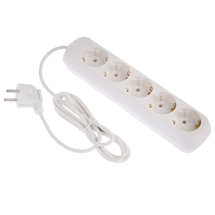 Удлинитель Luazon Lighting ECO,5 розеток,2 м,10 А,2200 Вт,ПВС 3х0.75мм2, с з/к белый - фото 51397633 Удлинитель Luazon Lighting ECO,5 розеток,2 м,10 А,2200 Вт,ПВС 3х0.75мм2, с з/к белый - фото 51397633
