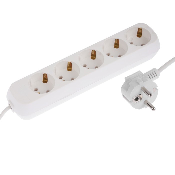 Удлинитель Luazon Lighting ECO, 5 розеток, 5 м, 10 А, 2200 Вт, ПВС 3х0.75 мм2, с з/к, белый - фото 51397638 Удлинитель Luazon Lighting ECO, 5 розеток, 5 м, 10 А, 2200 Вт, ПВС 3х0.75 мм2, с з/к, белый - фото 51397638