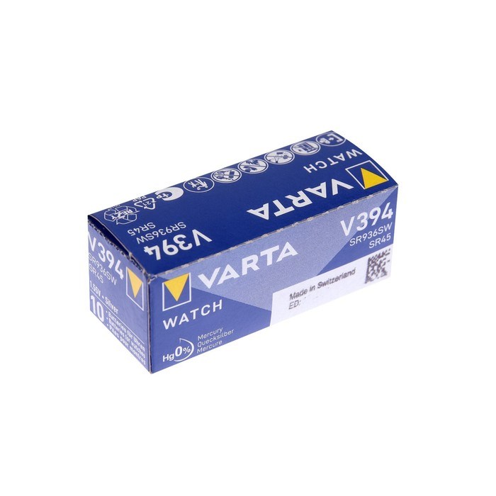 Батарейка Varta Silver Oxide, 394 (SR936SW) - 1BL, 1.55 В, блистер, 1 шт. - фото 51397713 Батарейка Varta Silver Oxide, 394 (SR936SW) - 1BL, 1.55 В, блистер, 1 шт. - фото 51397713