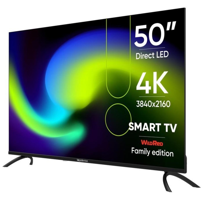 Телевизор Topdevice TDTV50BS06U, 50", 3840x2160, DVB-T2/C/S2, HDMI 3, USB 2, Smart TV,черный - фото 51397909 Телевизор Topdevice TDTV50BS06U, 50", 3840x2160, DVB-T2/C/S2, HDMI 3, USB 2, Smart TV,черный - фото 51397909