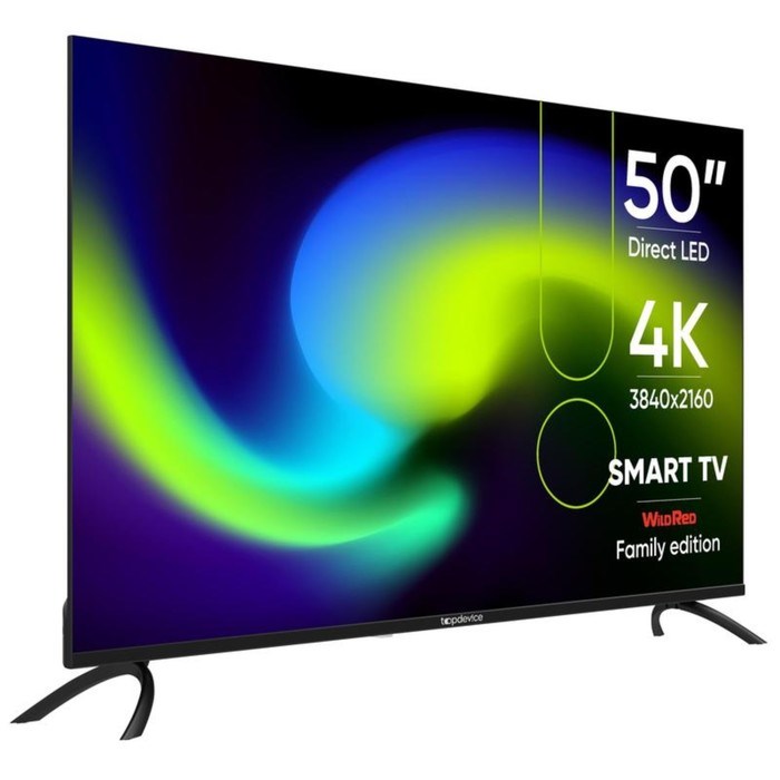 Телевизор Topdevice TDTV50BS06U, 50", 3840x2160, DVB-T2/C/S2, HDMI 3, USB 2, Smart TV,черный - фото 51397910 Телевизор Topdevice TDTV50BS06U, 50", 3840x2160, DVB-T2/C/S2, HDMI 3, USB 2, Smart TV,черный - фото 51397910
