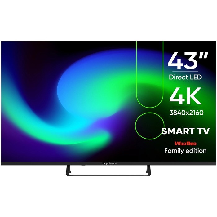 Телевизор Topdevice TDTV43BS05U,43",3840x2160, DV3-Т/T2/C/S/S2, HDMI3, USB2, SmartTV,черный - фото 51397921 Телевизор Topdevice TDTV43BS05U,43",3840x2160, DV3-Т/T2/C/S/S2, HDMI3, USB2, SmartTV,черный - фото 51397921