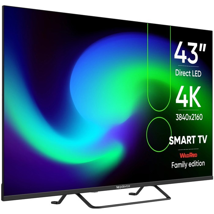 Телевизор Topdevice TDTV43BS05U,43",3840x2160, DV3-Т/T2/C/S/S2, HDMI3, USB2, SmartTV,черный - фото 51397923 Телевизор Topdevice TDTV43BS05U,43",3840x2160, DV3-Т/T2/C/S/S2, HDMI3, USB2, SmartTV,черный - фото 51397923