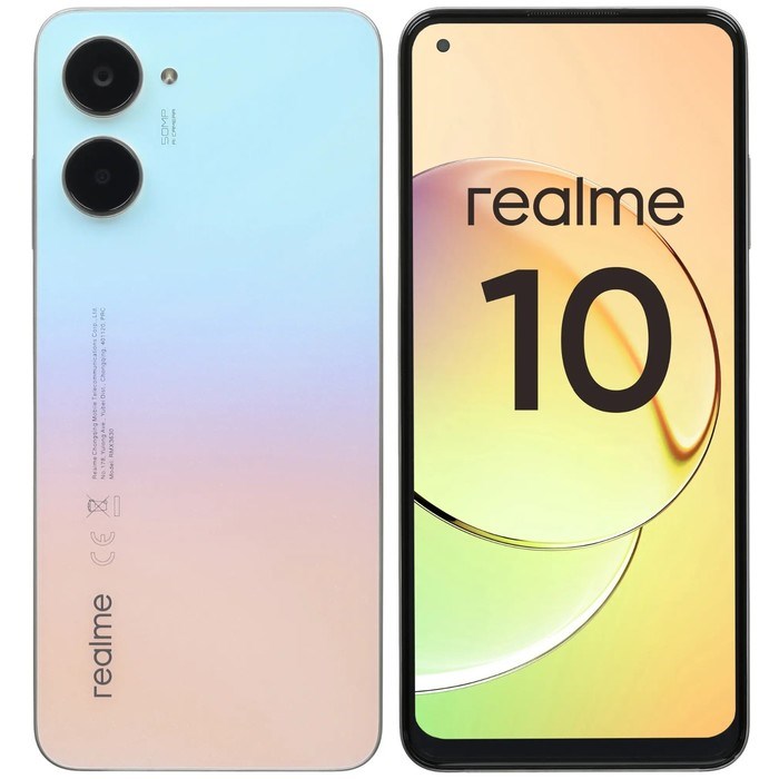 Смартфон Realme 10, 6.4", SAmoled, 2 sim, 4 Гб, 128 Гб, 50 Мп, 16 Мп, 5000 мАч, белый - фото 51398177 Смартфон Realme 10, 6.4", SAmoled, 2 sim, 4 Гб, 128 Гб, 50 Мп, 16 Мп, 5000 мАч, белый - фото 51398177