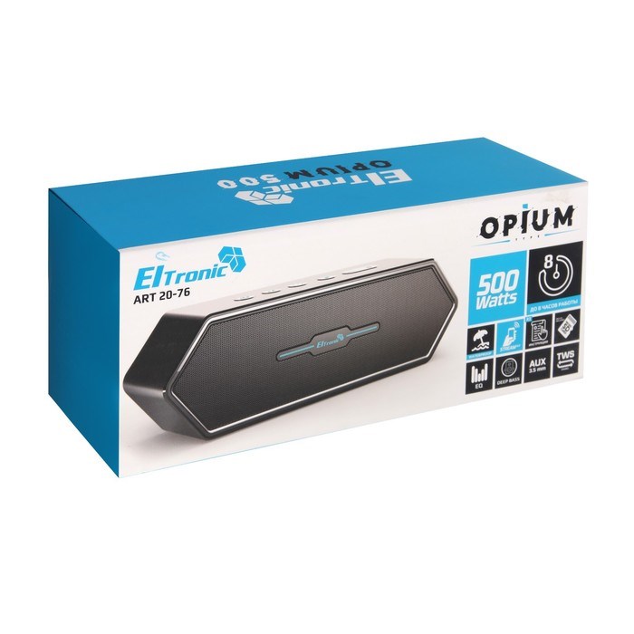 Портативная колонка ELTRONIC OPIUM, 50 Вт, 2000 мАч, microSD, BT, AUX, TWS, IPX7 - фото 51398233 Портативная колонка ELTRONIC OPIUM, 50 Вт, 2000 мАч, microSD, BT, AUX, TWS, IPX7 - фото 51398233