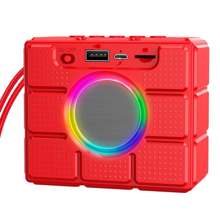 Портативная колонка Borofone BR16 Gage, 5 Вт, BT5.1, FM, microSD, USB, 1200 мАч, красная - фото 51398816 Портативная колонка Borofone BR16 Gage, 5 Вт, BT5.1, FM, microSD, USB, 1200 мАч, красная - фото 51398816
