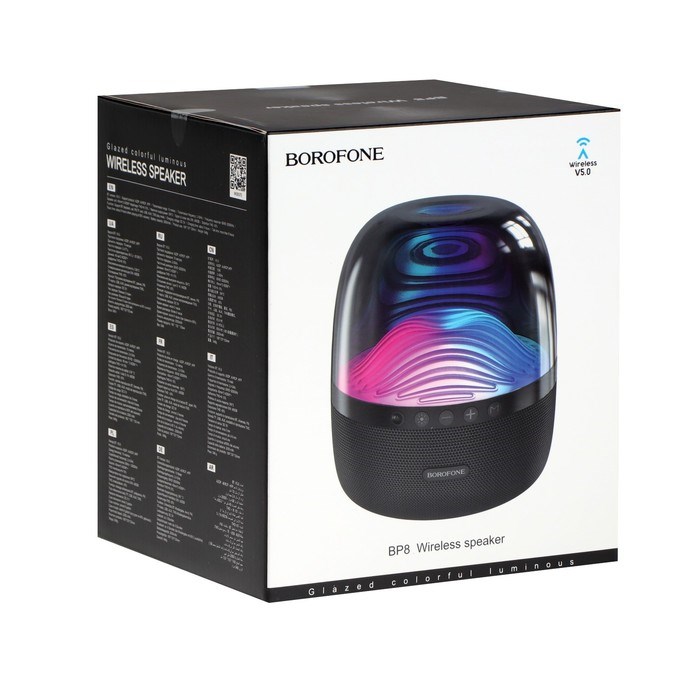 Портативная колонка Borofone BP8 Glazed, 10 Вт, BT5.0, AUX, microSD, USB, 2000 мАч, чёрная - фото 51398839 Портативная колонка Borofone BP8 Glazed, 10 Вт, BT5.0, AUX, microSD, USB, 2000 мАч, чёрная - фото 51398839
