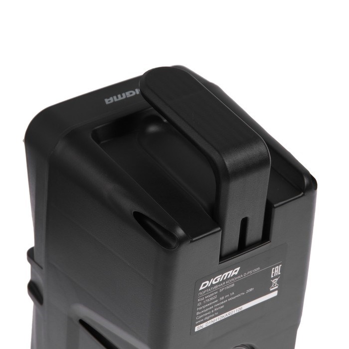 Портативная колонка Digma D-PS1505, подсветка, 20Вт, BT, microSD,USB,AUX,FM, 1200мАч, черная - фото 51398860 Портативная колонка Digma D-PS1505, подсветка, 20Вт, BT, microSD,USB,AUX,FM, 1200мАч, черная - фото 51398860