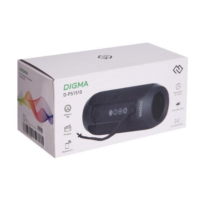 Портативная колонка Digma D-PS1510, 10Вт, BT, microSD,USB,AUX,FM, 1200мАч, черная - фото 51398870 Портативная колонка Digma D-PS1510, 10Вт, BT, microSD,USB,AUX,FM, 1200мАч, черная - фото 51398870