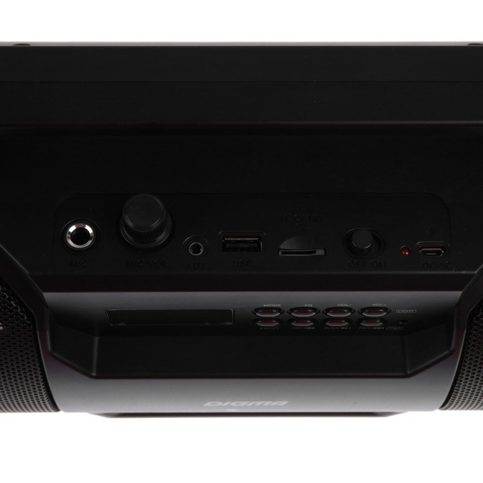 Портативная колонка Digma D-PS1525, 28Вт, BT,microSD,USB,AUX,FM, 2000мАч, подсветка, черная - фото 51398896 Портативная колонка Digma D-PS1525, 28Вт, BT,microSD,USB,AUX,FM, 2000мАч, подсветка, черная - фото 51398896