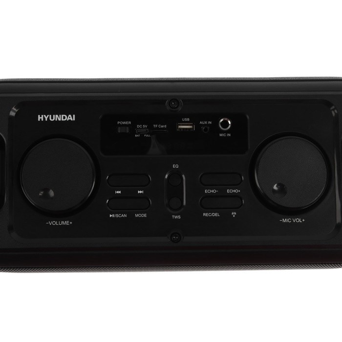 Портативная колонка Hyundai H-PS1030, 40Вт, BT, microSD, USB, AUX, FM, 3600мАч, черная - фото 51398952 Портативная колонка Hyundai H-PS1030, 40Вт, BT, microSD, USB, AUX, FM, 3600мАч, черная - фото 51398952