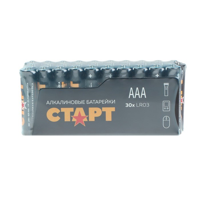 Батарейка алкалиновая СТАРТ, AАA, LR03-30BOX, 1.5В, бокс, 30 шт. - фото 51399069 Батарейка алкалиновая СТАРТ, AАA, LR03-30BOX, 1.5В, бокс, 30 шт. - фото 51399069