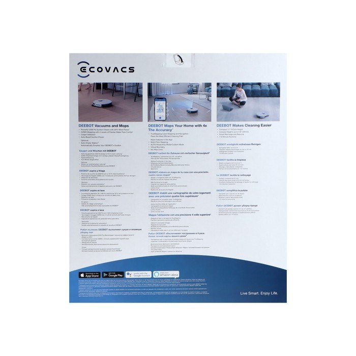 Робот-пылесос Ecovacs CH1822, 40 Вт, сухая/влажная уборка, 0.42/0.24 л, белый - фото 51399348 Робот-пылесос Ecovacs CH1822, 40 Вт, сухая/влажная уборка, 0.42/0.24 л, белый - фото 51399348