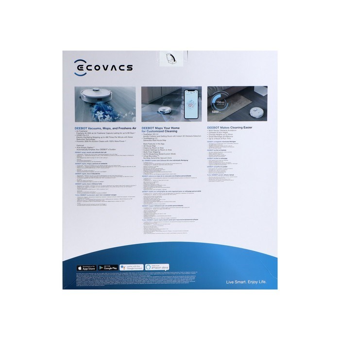 Робот-пылесос Ecovacs CH1918, 50 Вт, сухая/влажная уборка, 0.42/0.18 л, белый - фото 51399366 Робот-пылесос Ecovacs CH1918, 50 Вт, сухая/влажная уборка, 0.42/0.18 л, белый - фото 51399366