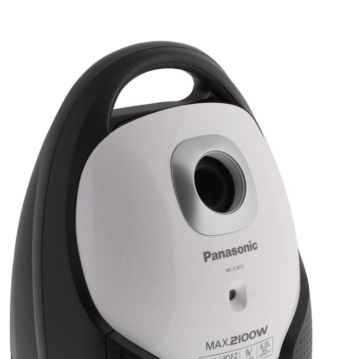 Пылесос PANASONIC MC-CJ915W, мешок, 2100 Вт, 6 л, 63 дБ, шнур 5 м, белый - фото 51399560 Пылесос PANASONIC MC-CJ915W, мешок, 2100 Вт, 6 л, 63 дБ, шнур 5 м, белый - фото 51399560