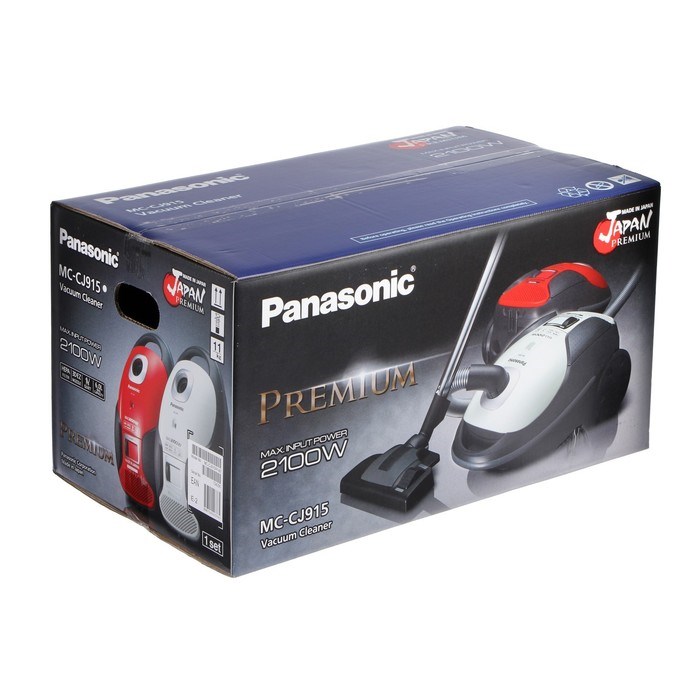 Пылесос PANASONIC MC-CJ915W, мешок, 2100 Вт, 6 л, 63 дБ, шнур 5 м, белый - фото 51399572 Пылесос PANASONIC MC-CJ915W, мешок, 2100 Вт, 6 л, 63 дБ, шнур 5 м, белый - фото 51399572