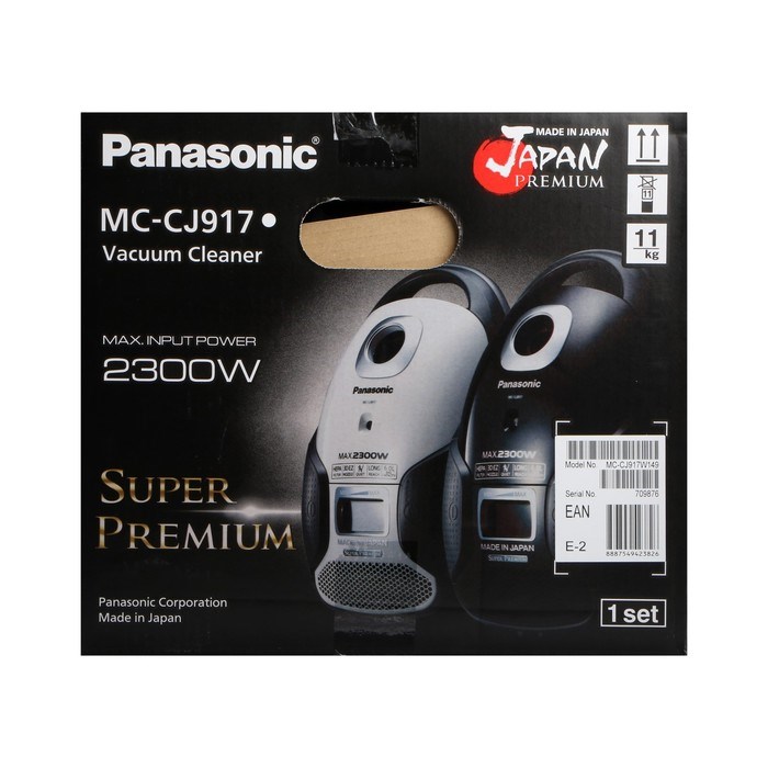 Пылесос PANASONIC MC-CJ917W, мешок, 2300 Вт, 6 л, 60 дБ, шнур 7 м, белый - фото 51399609 Пылесос PANASONIC MC-CJ917W, мешок, 2300 Вт, 6 л, 60 дБ, шнур 7 м, белый - фото 51399609