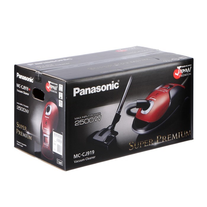 Пылесос PANASONIC MC-CJ919R, мешок, 2500 Вт, 6 л, 60 дБ, красный - фото 51399627 Пылесос PANASONIC MC-CJ919R, мешок, 2500 Вт, 6 л, 60 дБ, красный - фото 51399627