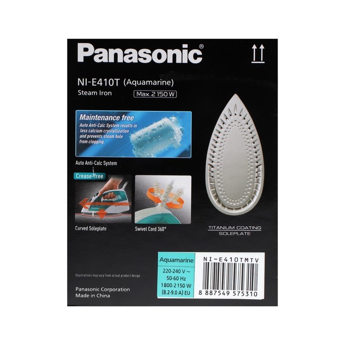 Утюг PANASONIC NI-E410TMTV GREEN, 2150 Вт, 25 г/мин, бирюзовый - фото 51399747 Утюг PANASONIC NI-E410TMTV GREEN, 2150 Вт, 25 г/мин, бирюзовый - фото 51399747