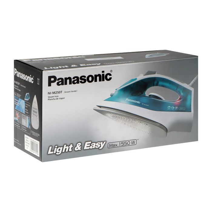 Утюг PANASONIC NI-M 250TGTV GREEN, 1550 Вт, 15 г/мин, пар удар 75 г/мин, 210 мл, бирюзовый - фото 51399757 Утюг PANASONIC NI-M 250TGTV GREEN, 1550 Вт, 15 г/мин, пар удар 75 г/мин, 210 мл, бирюзовый - фото 51399757