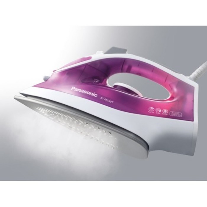 Утюг PANASONIC NI-M 250TPTV PINK, 1550 Вт, 15 г/мин, пар удар 75 г/мин, 210 мл, шнур 1.8 м - фото 51399762 Утюг PANASONIC NI-M 250TPTV PINK, 1550 Вт, 15 г/мин, пар удар 75 г/мин, 210 мл, шнур 1.8 м - фото 51399762