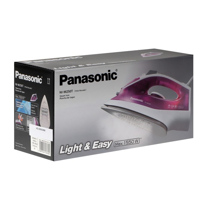 Утюг PANASONIC NI-M 250TPTV PINK, 1550 Вт, 15 г/мин, пар удар 75 г/мин, 210 мл, шнур 1.8 м - фото 51399763 Утюг PANASONIC NI-M 250TPTV PINK, 1550 Вт, 15 г/мин, пар удар 75 г/мин, 210 мл, шнур 1.8 м - фото 51399763