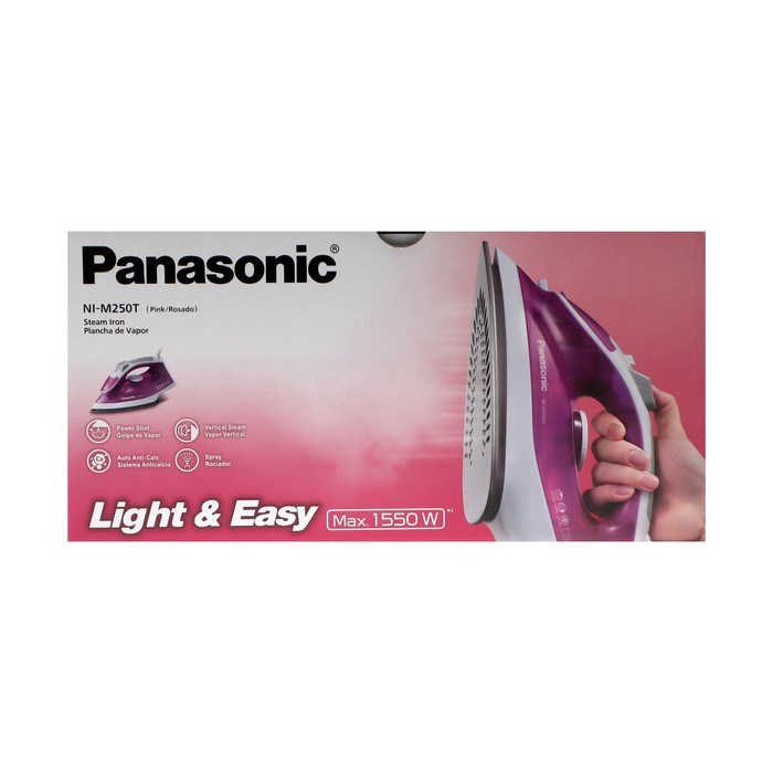 Утюг PANASONIC NI-M 250TPTV PINK, 1550 Вт, 15 г/мин, пар удар 75 г/мин, 210 мл, шнур 1.8 м - фото 51399765 Утюг PANASONIC NI-M 250TPTV PINK, 1550 Вт, 15 г/мин, пар удар 75 г/мин, 210 мл, шнур 1.8 м - фото 51399765