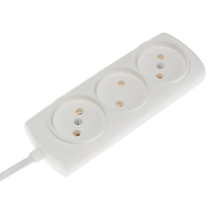Удлинитель Luazon Lighting ECO, 3 розетки, 2.7 м, 6 А,1300 Вт,ШВВП 2х0.75 мм2,без з/к,белый - фото 51399885 Удлинитель Luazon Lighting ECO, 3 розетки, 2.7 м, 6 А,1300 Вт,ШВВП 2х0.75 мм2,без з/к,белый - фото 51399885