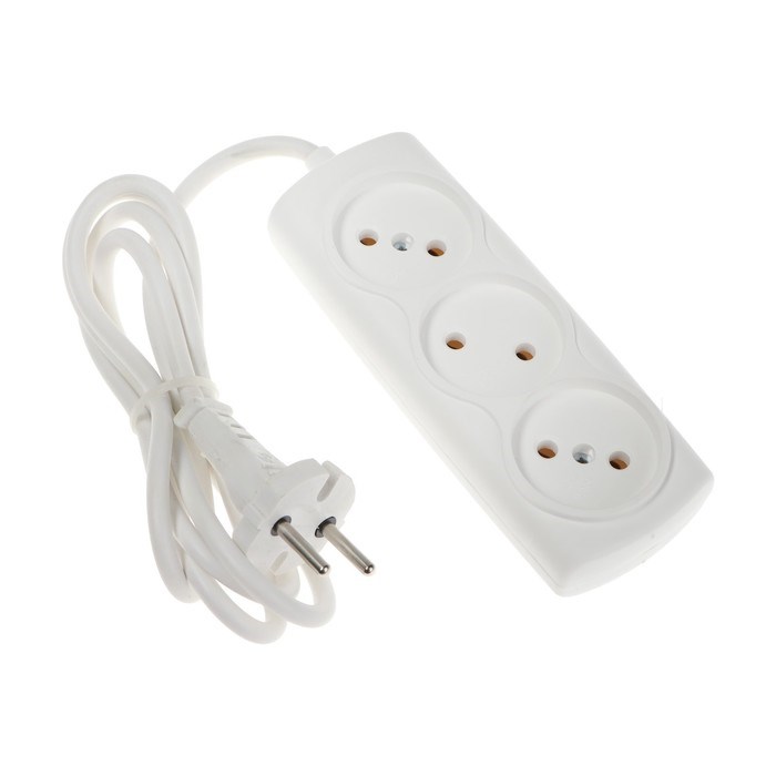 Удлинитель Luazon Lighting ECO, 3 розетки, 1.5 м, 10 А, 2200 Вт,ПВС 2х0.75 мм2,без з/к,белый - фото 51399913 Удлинитель Luazon Lighting ECO, 3 розетки, 1.5 м, 10 А, 2200 Вт,ПВС 2х0.75 мм2,без з/к,белый - фото 51399913