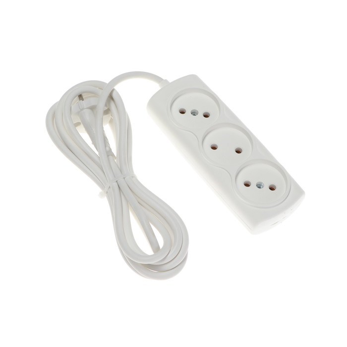 Удлинитель Luazon Lighting ECO, 3 розетки, 2.7 м, 10 А, 2200 Вт,ПВС 2х0.75 мм2,без з/к,белый - фото 51399918 Удлинитель Luazon Lighting ECO, 3 розетки, 2.7 м, 10 А, 2200 Вт,ПВС 2х0.75 мм2,без з/к,белый - фото 51399918
