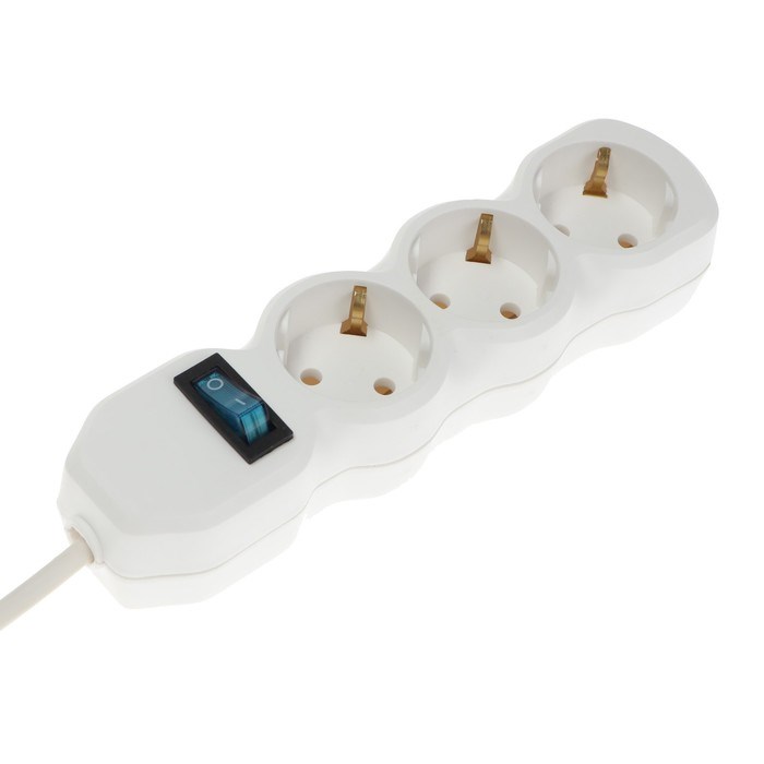 Удлинитель Luazon Lighting ECO, 3 розетки, 2.7 м, 16 А, 3500 Вт, ПВС 3×1 мм2, с заземлением, с выключателем, белый - фото 51399947 Удлинитель Luazon Lighting ECO, 3 розетки, 2.7 м, 16 А, 3500 Вт, ПВС 3×1 мм2, с заземлением, с выключателем, белый - фото 51399947