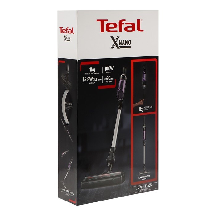 Пылесос Tefal TY1129WO, вертикальный, 100 Вт, контейнер 0.4 л, АКБ, серо-фиолетовый - фото 51399979 Пылесос Tefal TY1129WO, вертикальный, 100 Вт, контейнер 0.4 л, АКБ, серо-фиолетовый - фото 51399979