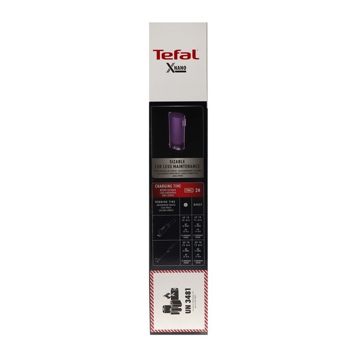 Пылесос Tefal TY1129WO, вертикальный, 100 Вт, контейнер 0.4 л, АКБ, серо-фиолетовый - фото 51399980 Пылесос Tefal TY1129WO, вертикальный, 100 Вт, контейнер 0.4 л, АКБ, серо-фиолетовый - фото 51399980