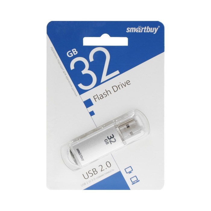 Флешка Smartbuy V-Cut, 32 Гб, USB 2.0, чт до 25 Мб/с, зап до 15 Мб/с, серая - фото 51399992 Флешка Smartbuy V-Cut, 32 Гб, USB 2.0, чт до 25 Мб/с, зап до 15 Мб/с, серая - фото 51399992
