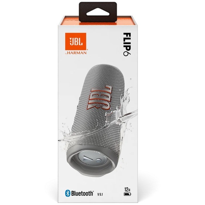 Портативная колонка JBL Flip 6, 30 Вт, BT 5.1, режим TWS, IP67, 4800 мАч, индикатор, серая - фото 51400010 Портативная колонка JBL Flip 6, 30 Вт, BT 5.1, режим TWS, IP67, 4800 мАч, индикатор, серая - фото 51400010
